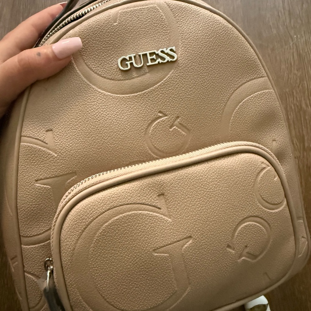 Guess Beige Embossed Backpack - Picture 4 of 4